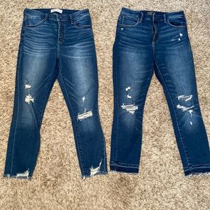 2 pairs of dark washed Abercrombie & Fitch Jeans